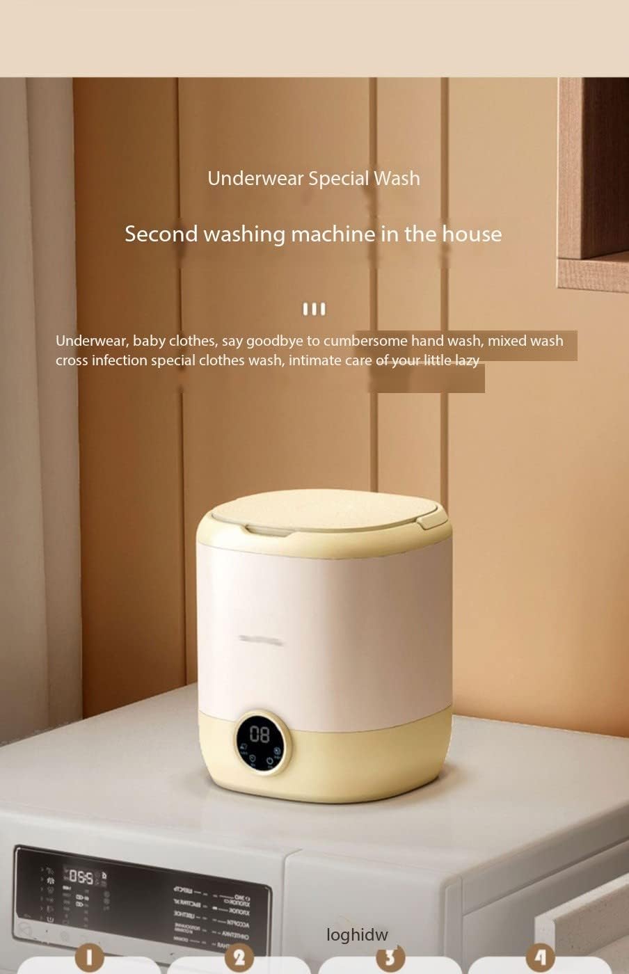 Mini Washing Machine, 15W Compact Household Semi-Automatic Washing Machine, 7L Dormitory Underwear Underwear, Socks Washing Machine