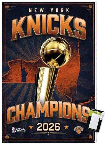 Trends International NBA New York Knicks - 2026 NBA Finals Team Logo Wall Poster, 34L x 22.4W, Poster & Mount Bundle