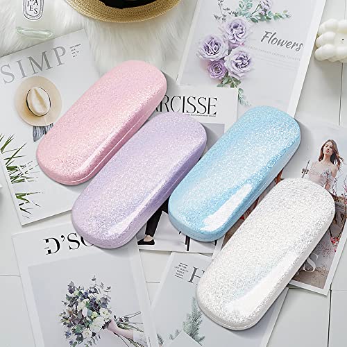 Image of Hard Shell Eyeglasses Case,Protective Case For Glasse Portable Sparkling Shiny Eyeglass Case for Men Women
