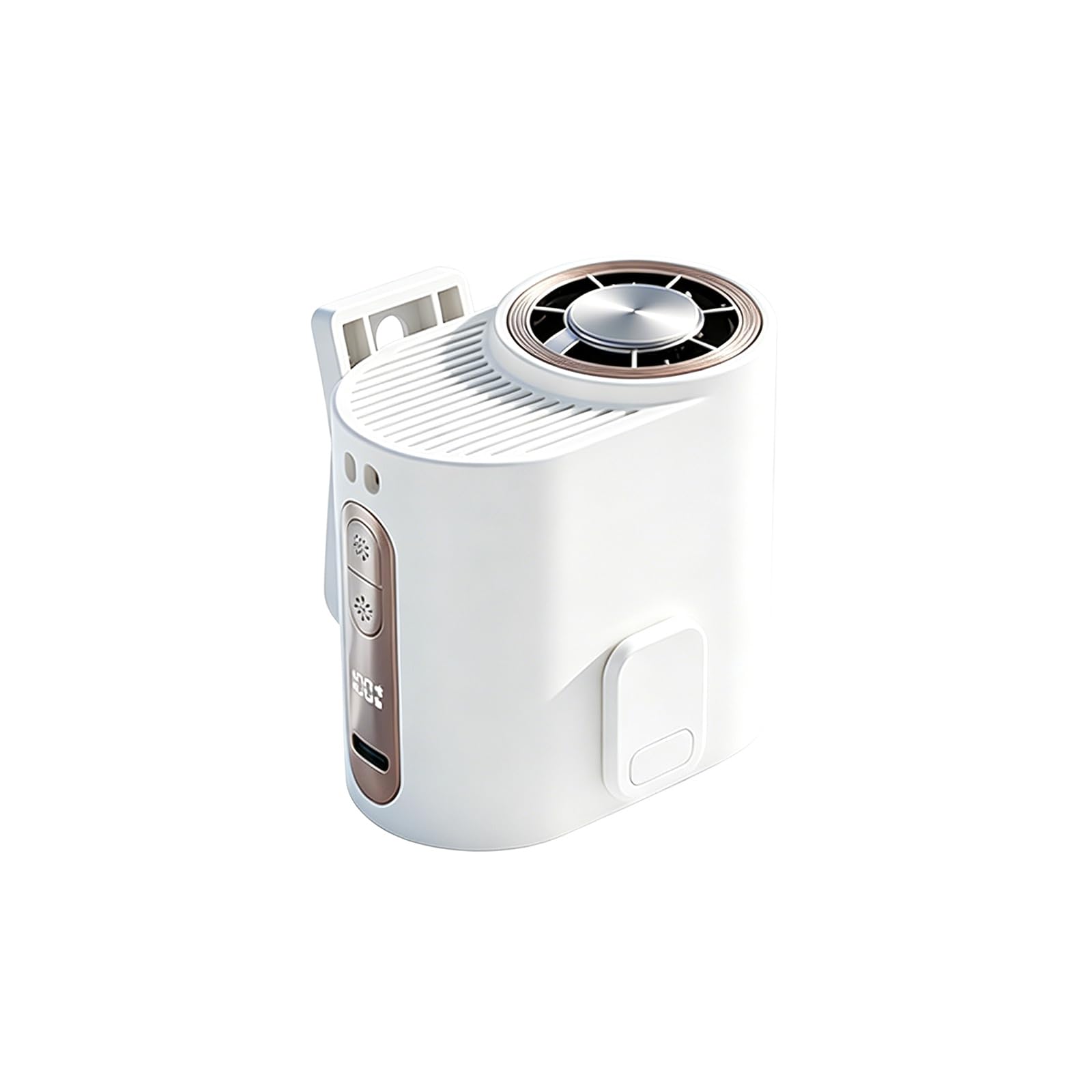 Ventilador de clip recargable para refrescar espacios reducidos