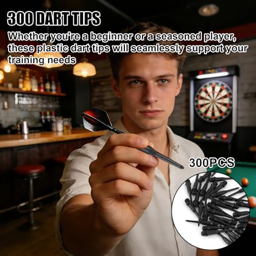 300pcs 2BA Thread Soft Tip Dart Points, Plastic Dart Tips Replacement for Professional & Beginner Players - 5