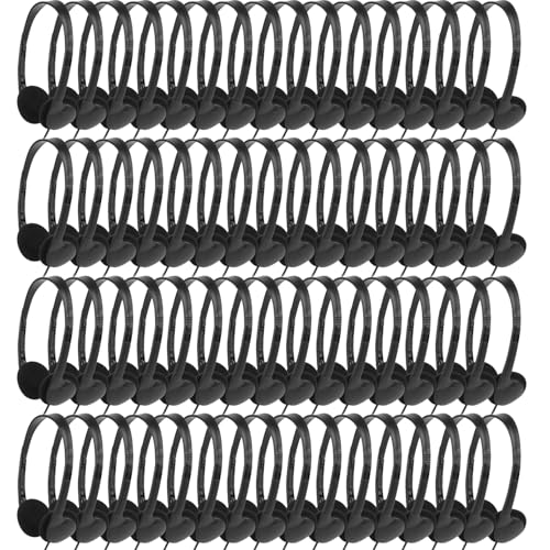 Écouteurs filaires GS857 en lot de 100 pour Chromebook et salles de classe en noir