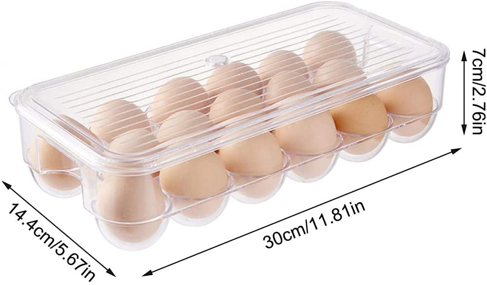 Caja De Almacenamiento De Huevos - Caja De Plástico para Huevos, Caja De Plástico con Tapa, Organizador De Almacenamiento para 17 Huevos, Caja De Plástico para Huevos para Nevera