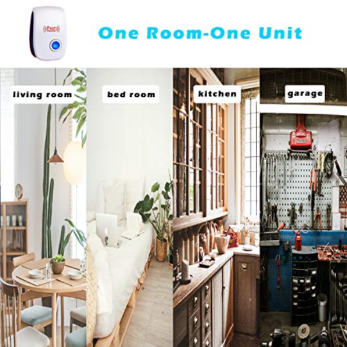 Ultrasonic Pest Repeller 6 Pack, 2020 Generation, Pest Repellent, Electronic Indoor Pest Repellent Plug in for Insects, Bugs, Pest Control for Living Room, Garage, Warehouse, Office, Hotel