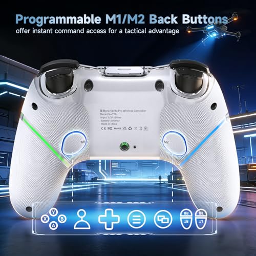 Image of AceGamer 2 Pack Stinto Pro Wireless Controller for Nintendo Switch 2 /Switch /Lite /OLED /PC /Steam, Hall Effect Joysticks & Triggers, RGB Grip, Dual Vibration /Wake-Up /Turbo /Macros /4-Way D-Pad