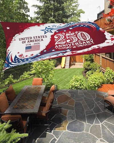 250 Anniversary USA Sun Shade Sail Outdoor 8'x10', 4th of