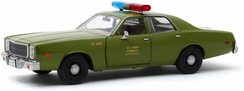 GREEN84103 - Plymouth Fury 1977 US Army Police A-Team L'Agence Tous Riques 1983-1987 - 1:24 Scale