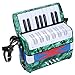 Thonlai 17 Key 8 Bass Piano Accordion, ABS with Celluloid Decor Concertina Musical Instrument for Beginners Students, with Adjustable Strap and Manual (Green)