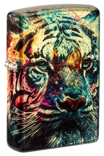 Encendedor Zippo Painted Tiger Diseño Latón Mate miniatura 1