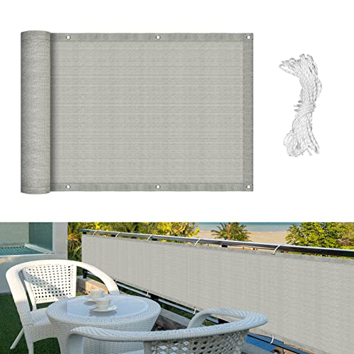 YRHome Balkon Sichtschutz 75 x 600 cm Balkonabdeckung Balkonumspannungen...