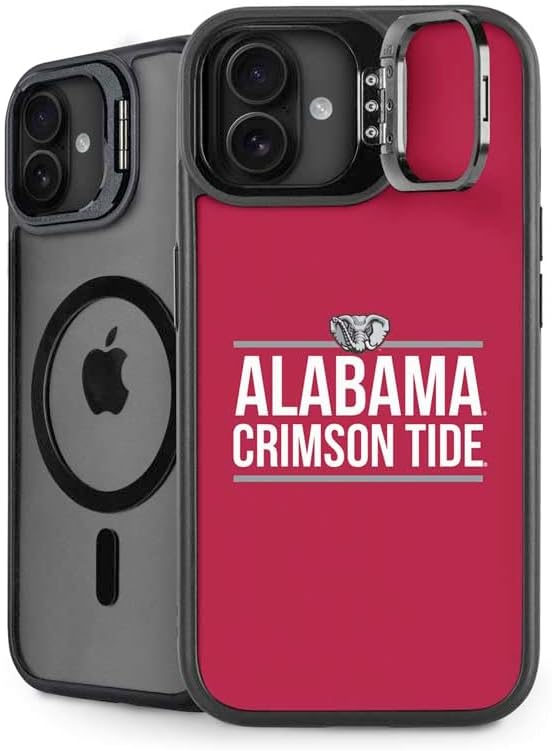 Skinit Kickstand Phone Case Compatible with iPhone 16 Plus - Officially Licensed University of Alabama Roll Tide Roll Design