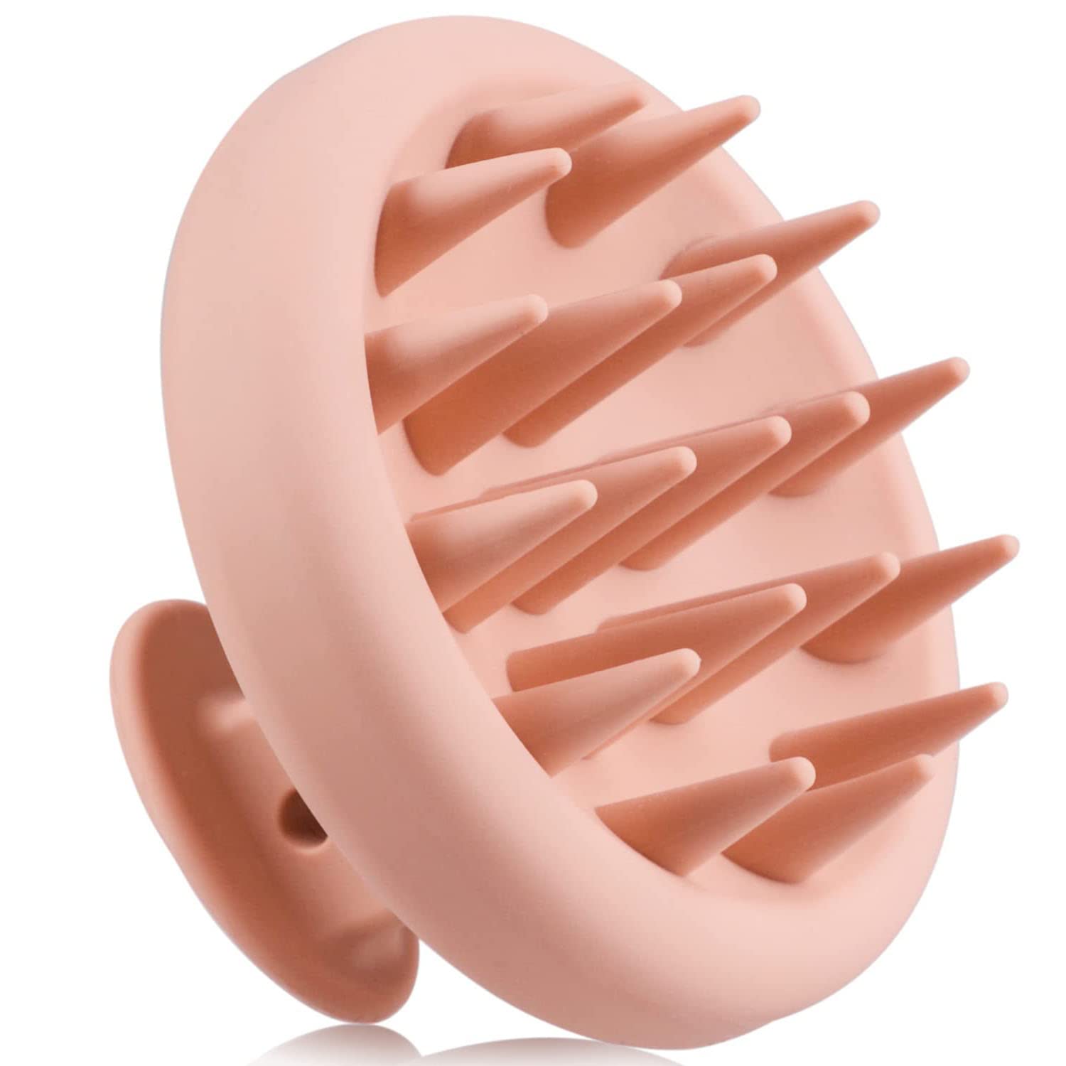Silicone Scalp Massager Shampoo Brush, Wet Dry Hair Massager for All Hair Types of Women,Scalp Brush for Hair Growth & Dandruff Treatment, Shower Scalp Scrubber with Soft Bristles (Pink)