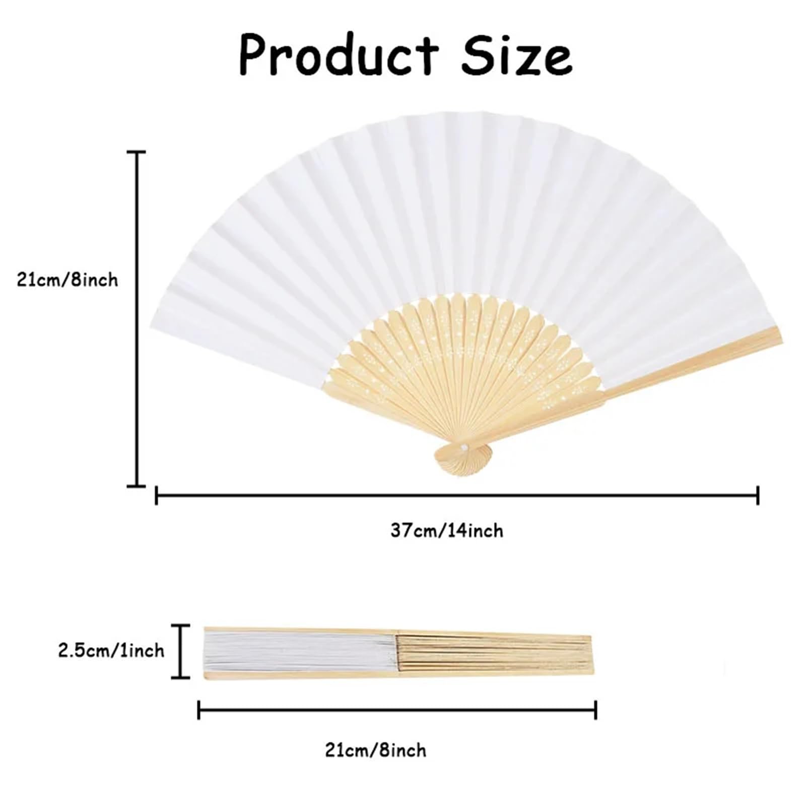 Weißer Handfächer for Hochzeiten, faltbarer Papierfächer, tragbar, for Selbermachen, Kalligraphie, Malen, Üben, Hochzeitsgeschenk Für Party(20PCS)