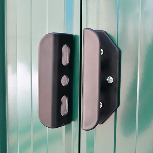 Miniatura 6 de CHARMMA Cobertizo de almacenamiento para jardín al aire libre con 4 rejillas de ventilación, puertas correderas dobles de acero de metal,