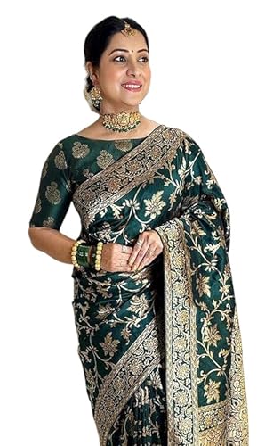 Sari de jacquard Banarasi estilo Kanjiwaram ideal para bodas y galas elegantes