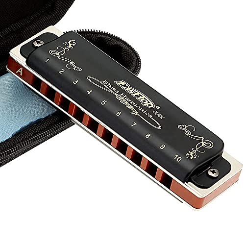 Harmonica Diatonic harmonica 10 trous Blues harpe bouche orgue c a professional instrument clavier couleur noir - Les Beatles, Paul McCartney, John Lennon, RIngo Starr, George Harrison Harmonica Diatonic harmonica 10 trous Blues harpe bouche orgue c a professional instrument clavier couleur noir