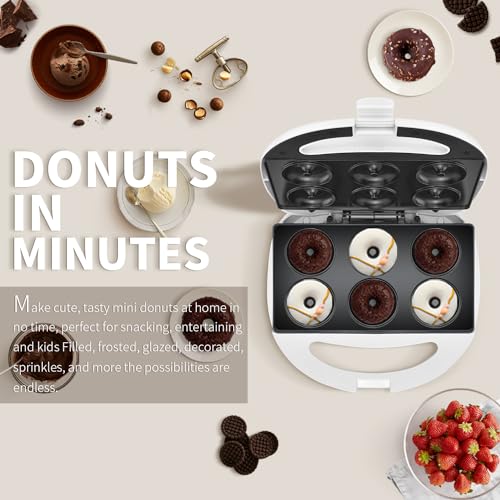 Image of DSP Mini Donut Maker - Non-Stick, 6 Donuts, Cool-Touch