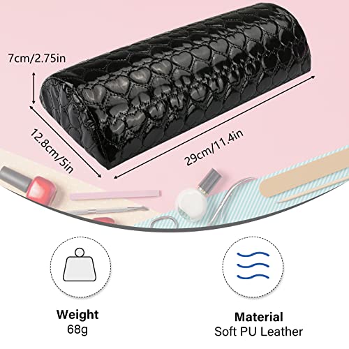Yokilly Arm Rest For Nails, Washable Pu Leather Nail Pillow Arm Rest, Detachable Manicure Hand Rest Cushion Nail Art Accessories For Nails Tech, Nail Salon, Black #TOP2