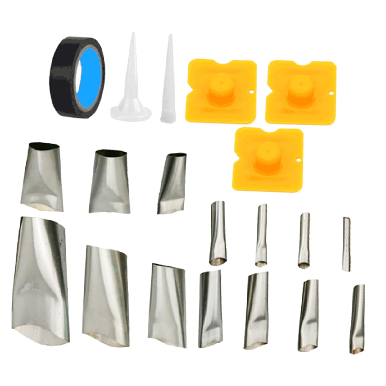 VILLCASE 20pcs Stainless Steel Nozzles Caulking Nozzle Set Versatile for Efficient Sealing Work