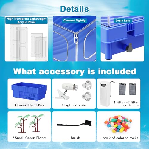 Geegoods 03 Turtle Tank Kit, Blue Small Turtle Tank Starter Kit thumb #3