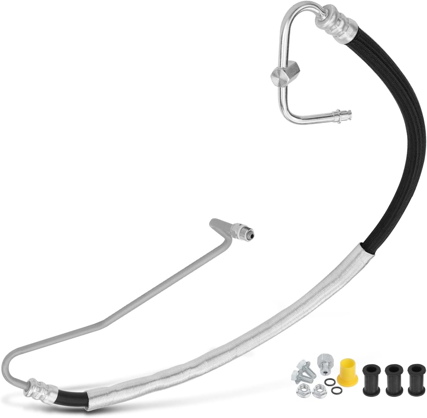 A-Premium Power Steering Pressure Hose Line Assembly Compatible with Ford Five Hundred, Freestyle & Mercury Montego, 2005 2006 2007, 3.0L, with O-ring & Aluminum Foil Sheath, Pump To Rack