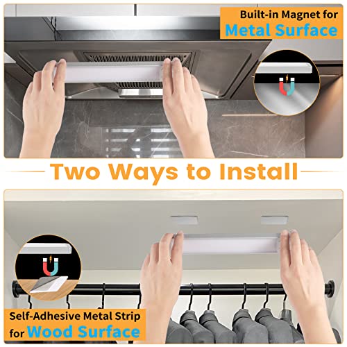 Under Cabinet Lights Motion Sensor Light Indoor, 96 Led Closet Lights Rechargeable, Wireless Under Counter Lights For Kitchen, Magnetic Under Cabinet Lighting Dimmable, 2-Pack #TOP5