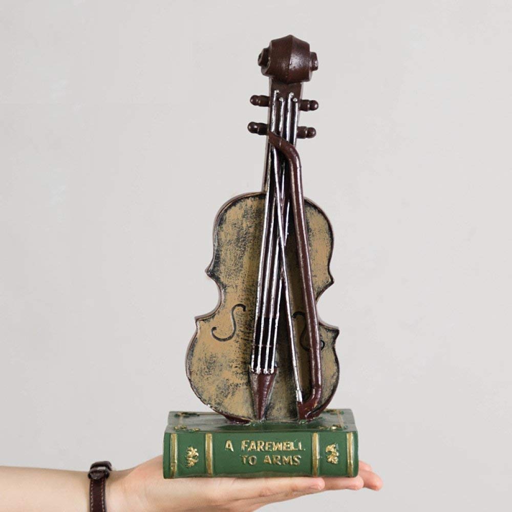 Statue de violon artisanale en résine sculpture miniature de collection
