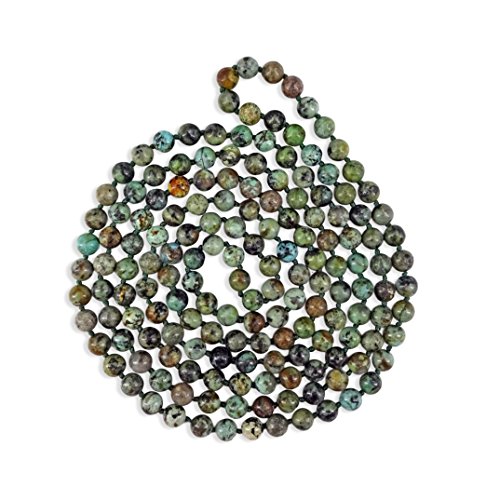 MGR MY GEMS ROCK! 60 Inch Polished Genuine African Turquois Multi-layer Long Endless Infinity Beaded Necklace.