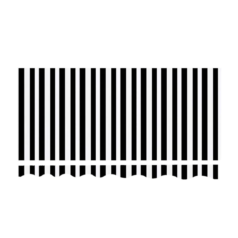 Waterproof Manual Retractable Awning 2m 3m 4m 6m - Outdoor Canopy Replacement Stripe (Black 600x400cm) for Patio Garden Balcony Protection
