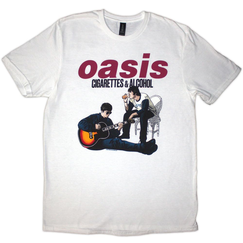Paradiso Clothing Unisex White Oasis Cigarettes And Alcohol Illustration T Shirt - Xxl