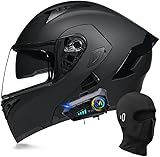 Casco de moto modular con Bluetooth, integral, abatible, con doble visera, con altavoz y micrófono duales, homologado por DOT/ECE, para adultos, hombres y mujeres (tallas M a XXL) O,XL=61-62cm