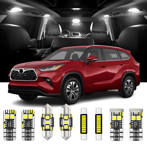 Kit de 11 luces LED interiores para Toyota Highlander 2020-2024