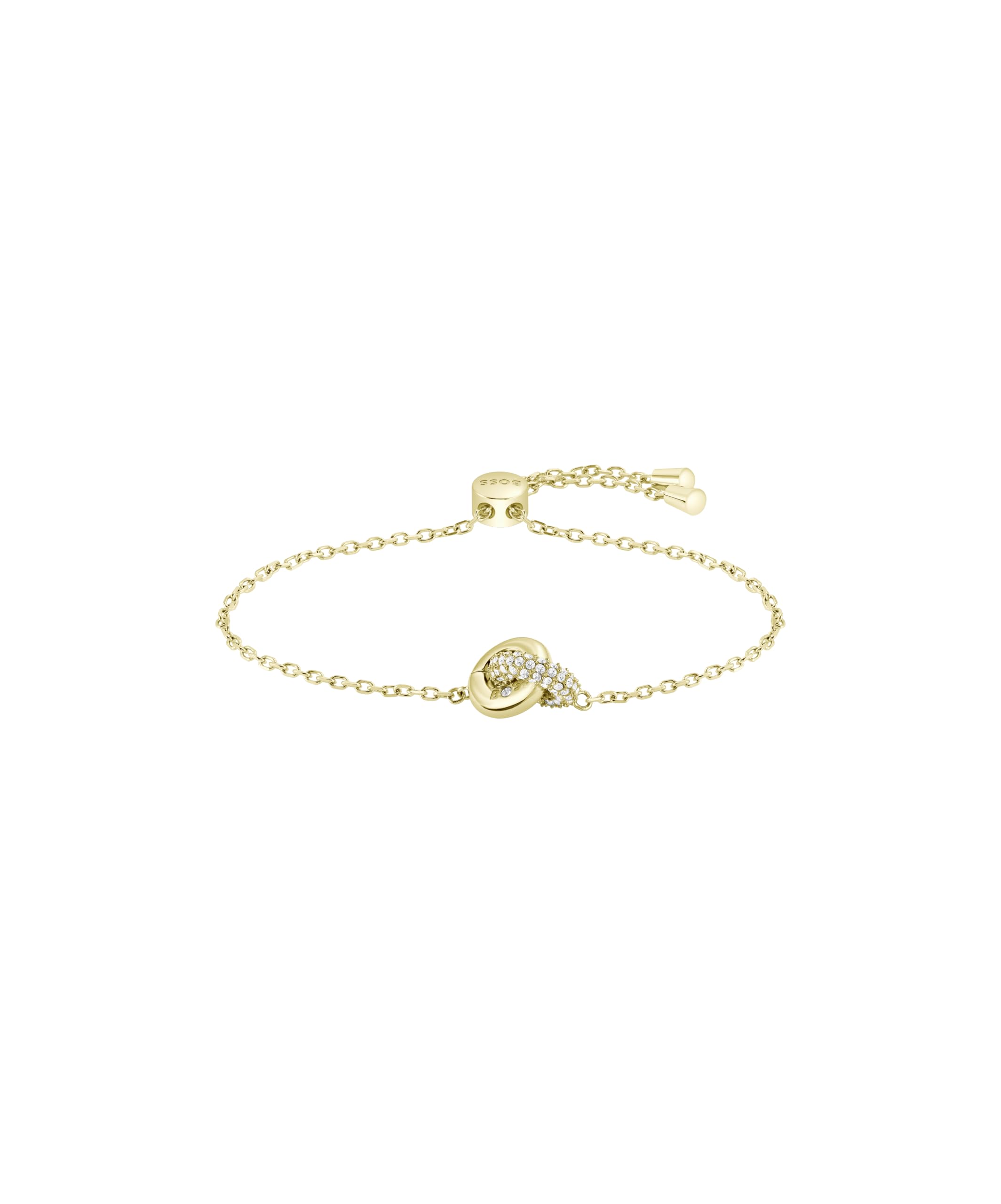 Women's Boss Live Precious Gold Ip 6.9" Interlinking Circle Bolo Bracelet