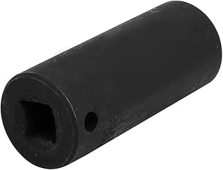 Aexit 3/8-inch Square Hand Operated Tools Drive 18mm 6 Point Hex Socket 63mm Length Impact Adapter Black Model:92as426qo173