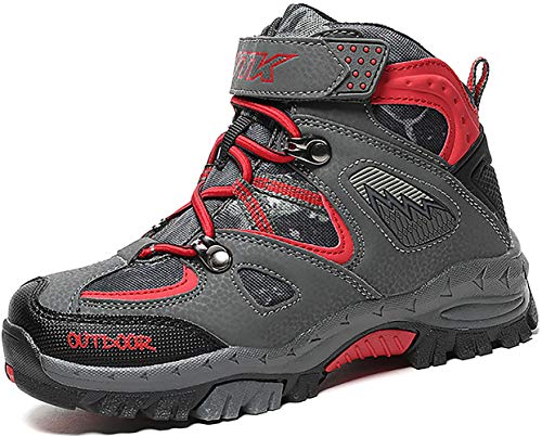 Boys Girls Snow Boots Winter Boots Waterproof Slip Resistant Cold Weather Shoes Kids Outdoor Climbing Cotton Sneaker Warm Snow Shoes for Boys Hiking Boots red Big Kid Size 4.5