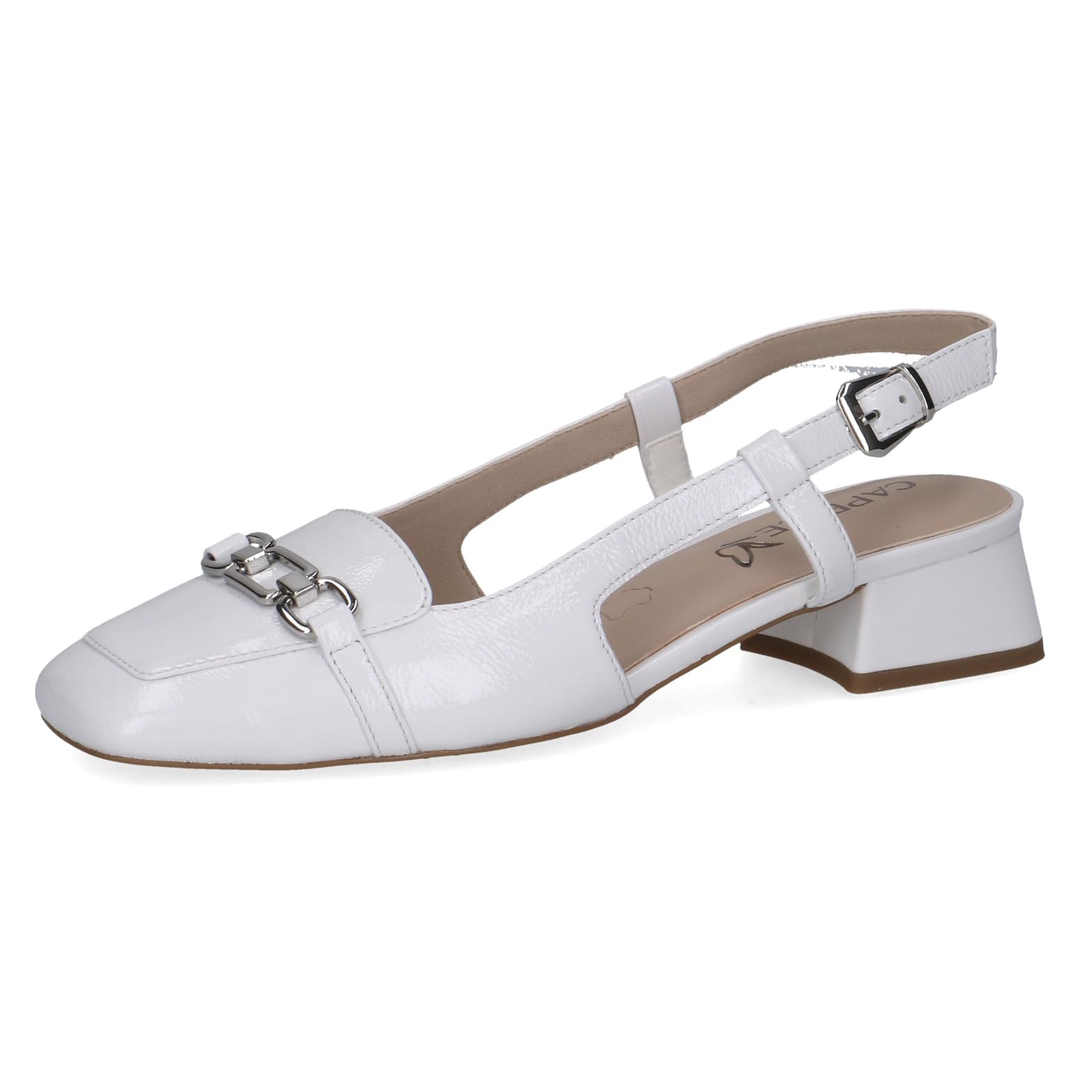 CAPRICE Women's Leather Pumps, White (White Naplak), 5 UK