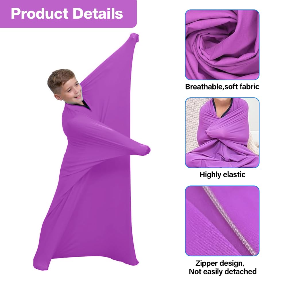 Sensory Body Sock, 47" x 27" Full-Body Wrap Stretchy Body Sox - Image 3