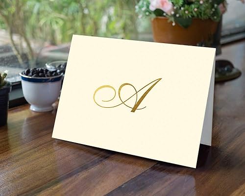 Miniatura 7 de Designer greetings Tarjetas de notas con monograma en caja, juego de papelería personalizada (10 unidades), letra A, (622-00127-005)