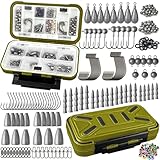 Vipfish Fishing Accessories Kit, 264/423PCS Fishing Tackle Box with Hooks, Weights, Sinkers for Bass Trout, Gifts for Men,Kids