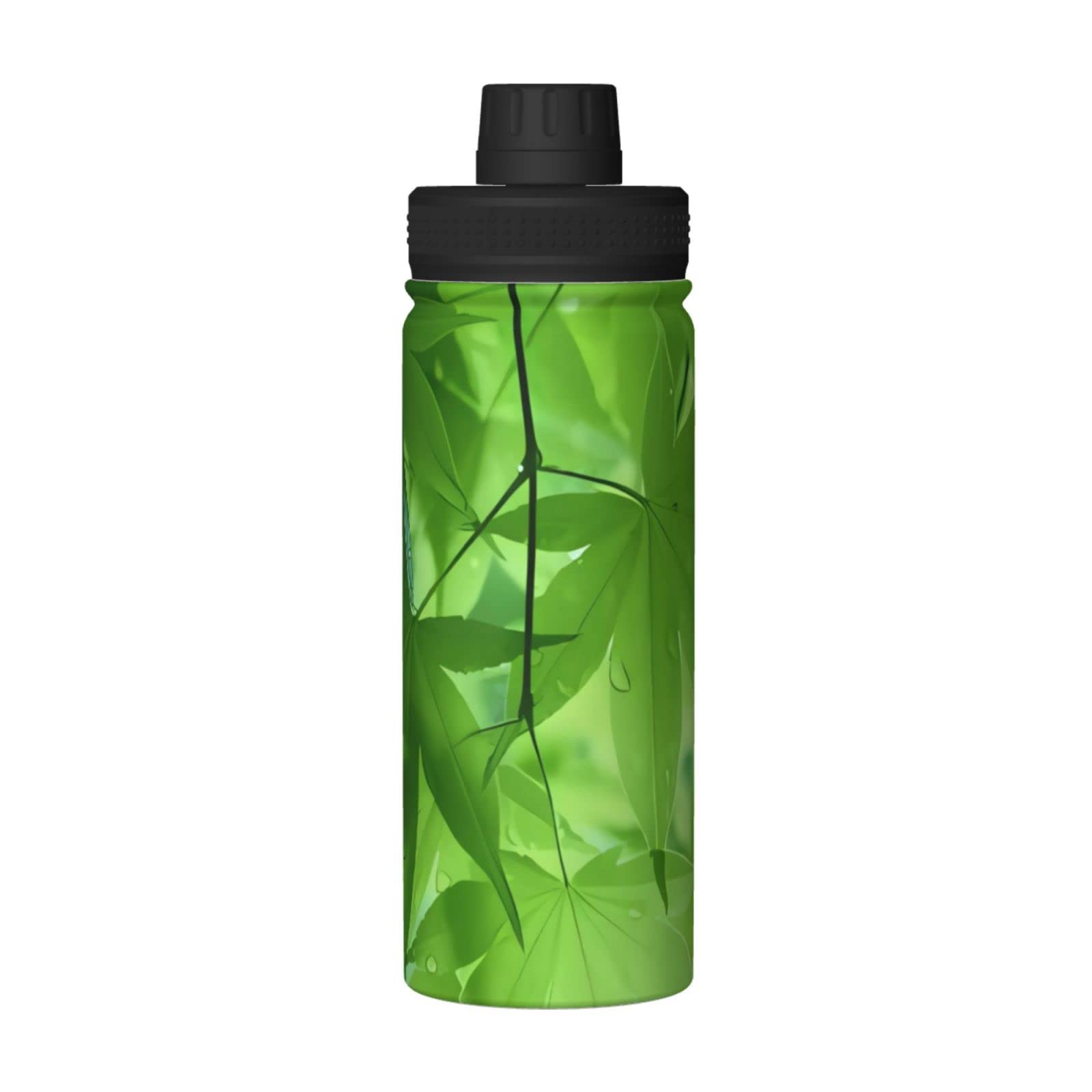 Green Nature Sport-Wasserflasche, 530 ml, isolierte Edelstahl, auslaufsichere Wasserflasche für Reisen, Fitnessstudio, Büro