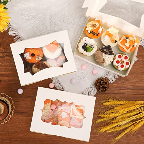 TOMNK 30pcs Cookie Boxes, 8x6x2.5 Inches 3 Style Windows Treat Boxes with Window for Treats, Chocolate Covered Strawberries, Muffins, Donuts - Thumbnail 5