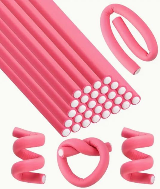 Pack of 10 Hair Curlers No Heat Set - Bendy Rollers for Hair Curling - Foam Rollers for Heatless Curls - Overnight Hair Rods - Flexible Curling Rods