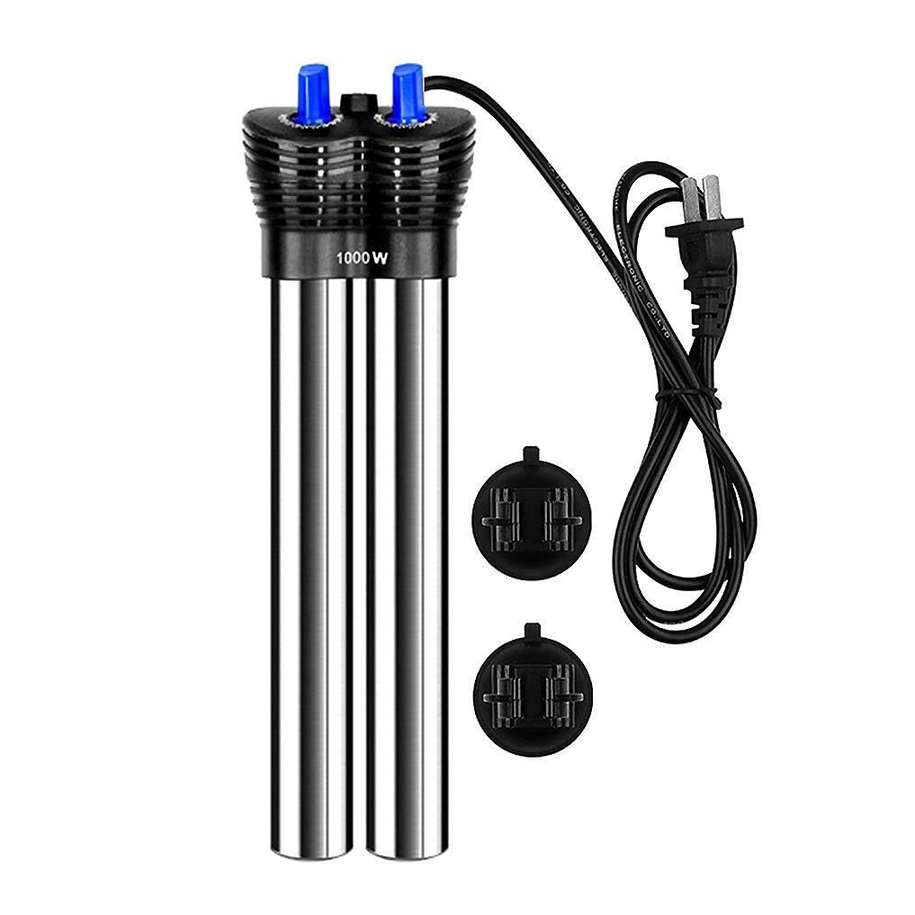 Calentador sumergible de acuario de 1000 W, calentador de tanque de peces de doble tubo con termostato ajustable para acuarios de agua dulce, ideal para un control fiable de la temperatura