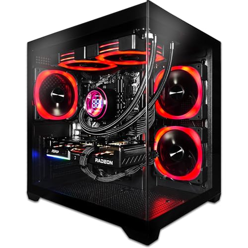 SAAV Prebuilt Gaming PC Desktop Computer Tower AMD Ryzen 7 9800X3D GeForce RTX 5080 16GB GDDR7 Monitor 64GB DDR5 2TB NVMe SSD WiFi 6 Windows 11 Black RGB PC Gaming