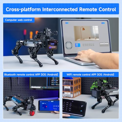 Image of Yahboom AI Embodied Intelligence Robot Dog for Raspberry Pi CM5, 15 Joint Programming Bionic Robot Dog (with RPi CM5)