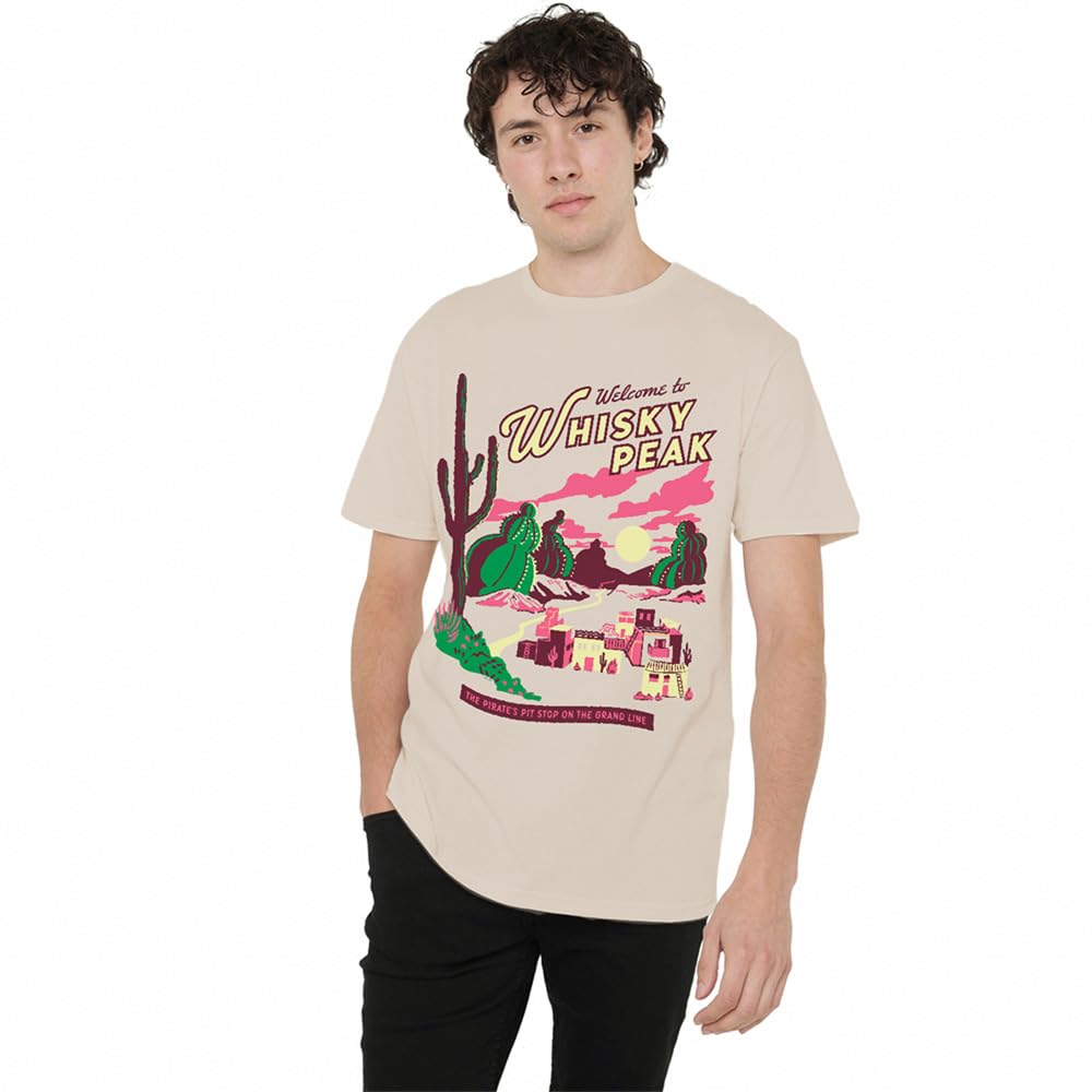 One Piece Whisky Peak Pirate Pit Stop Poster Unisex T-Shirt, Sand, XXXX-Large