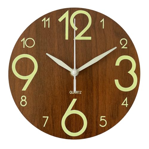 MONOSTORE 蓄光掛け時計 Aタイプ 夜 掛け時計 アナログ 壁掛け シンプル 木製 静音 光るのサムネイル