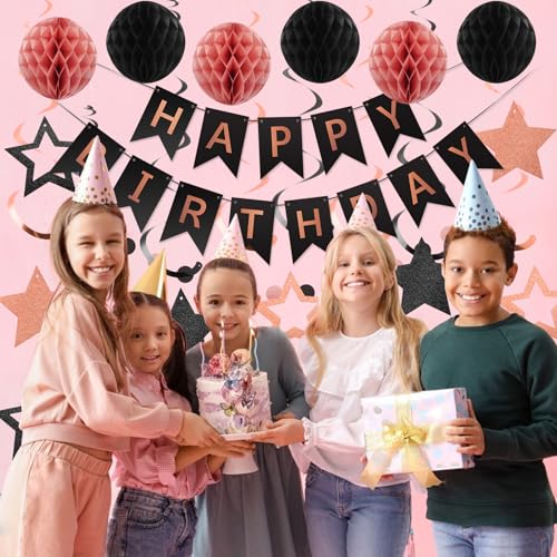 Image of meowtastic Birthday Decorations Happy Birthday Banner with Honeycomb Balls
