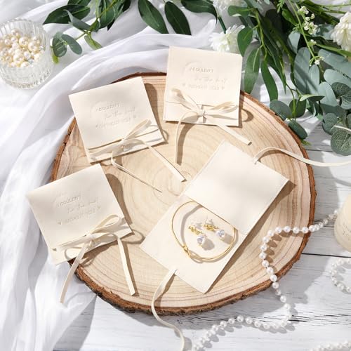 Quelay 24 Pcs Bridesmaid Pearl Jewelry Set of 8 Bridesmaid Bracelet Earrings Jewelry Gift Pouch with Bow Tie I Couldn't Tie The Knot Without You Wedding Bride Shower Supplies4