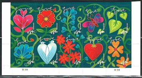 Garden ofLove Postage Stamps Sheet of 20